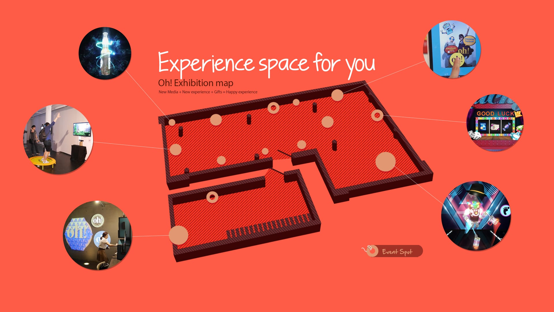 ‘Oh!’ 뉴미디어 전시 — Experience space for you 전시 공간 안내도