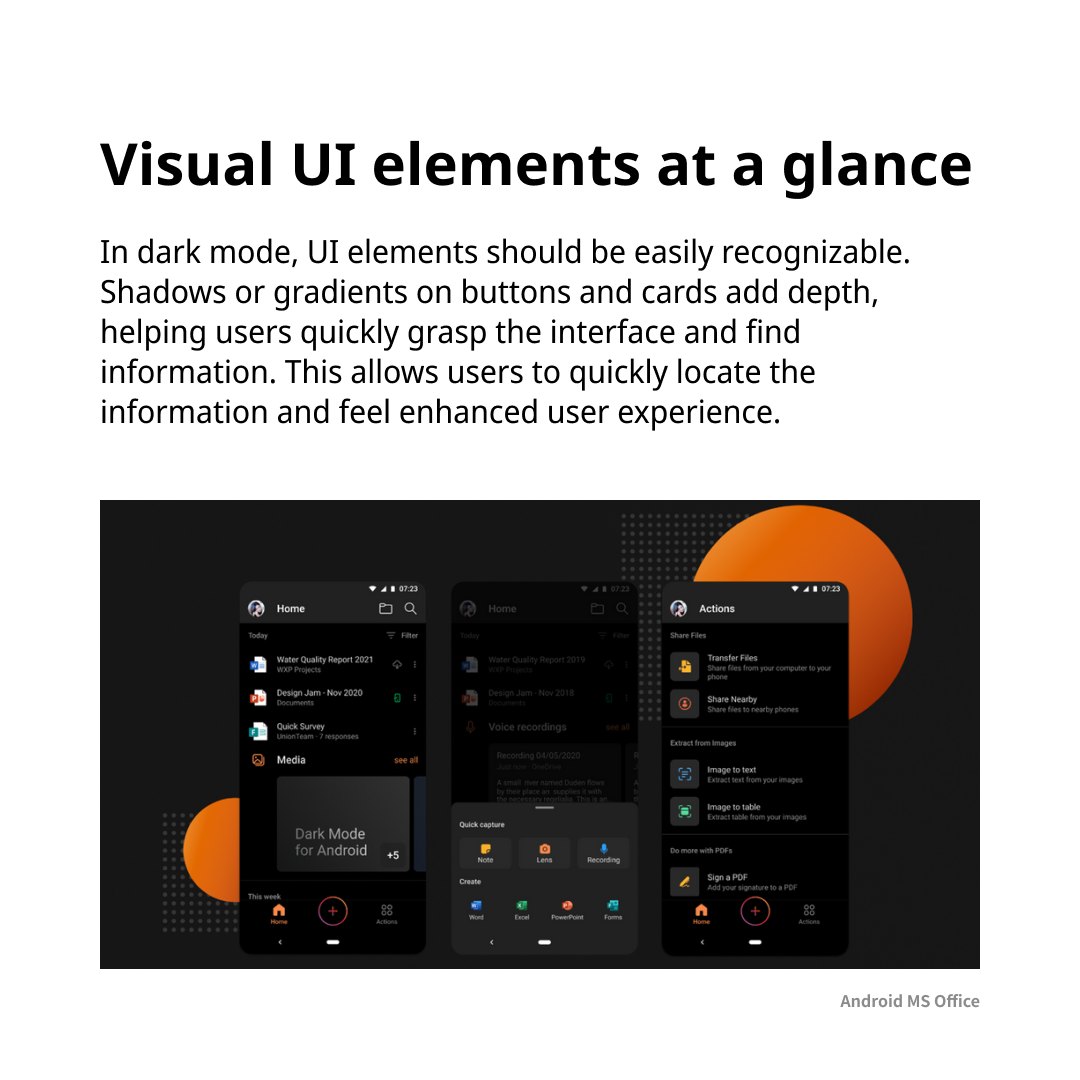 Dark mode:  For the users’ eyes