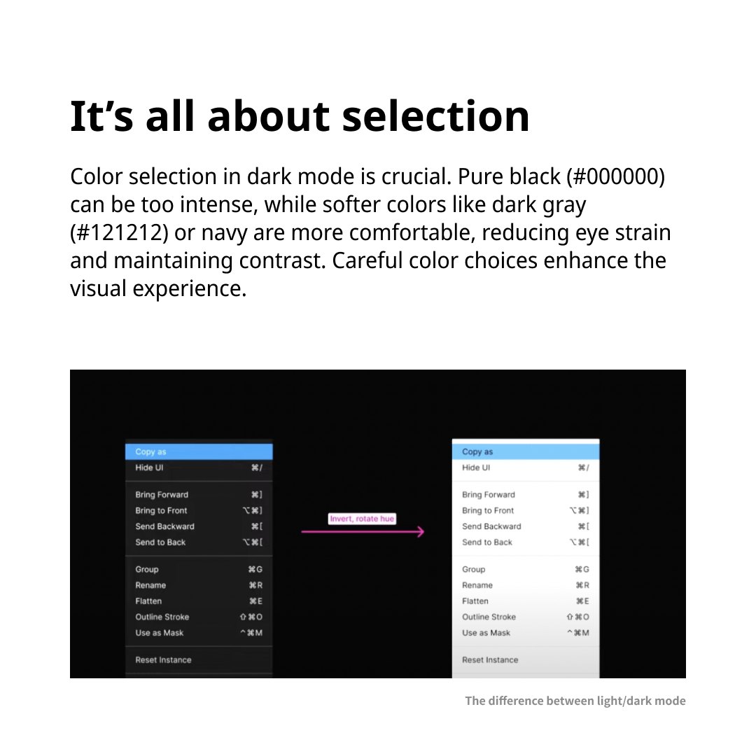 Dark mode:  For the users’ eyes
